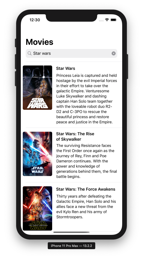 Screenshot of Movies.app